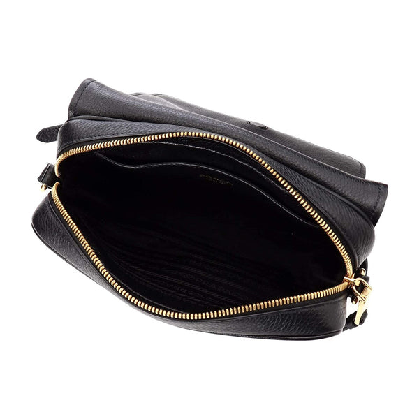 Prada Vitello Phenix Black Leather Flap Crossbody Bag in Black, authentic new handbag, image 5