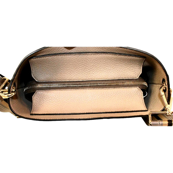 Prada Vitello Phenix Cammeo Leather Stripe Strap Bucket Bag in Cammeo Beige, authentic new handbag, image 5