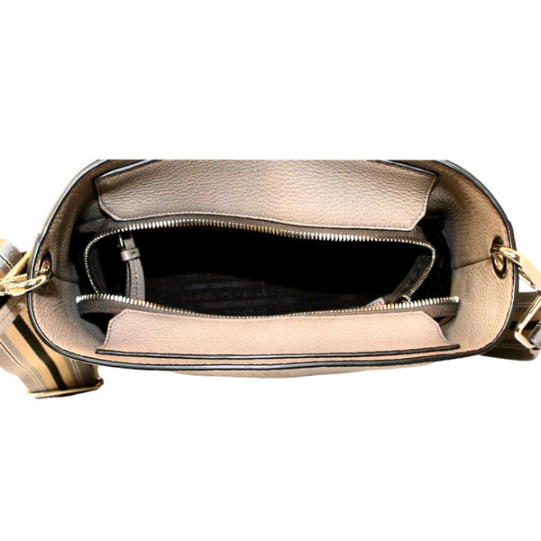 Prada Vitello Phenix Cammeo Leather Stripe Strap Bucket Bag in Cammeo Beige, authentic new handbag, image 4
