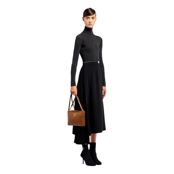 Prada Vitello Phenix Leather Crossbody Bag in Caramel Brown with Gold Hardware in Brown, authentic new handbag, image 2
