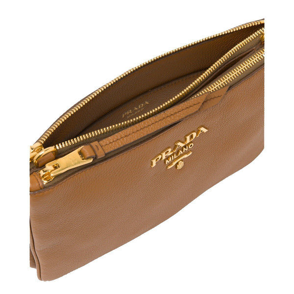 Prada Vitello Phenix Leather Crossbody Bag in Caramel Brown with Gold Hardware in Brown, authentic new handbag, image 4