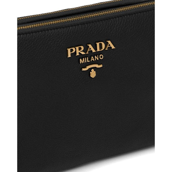 Prada Vitello Phenix Leather Gold Hardware Black Cross Body in Black, authentic new handbag, image 4