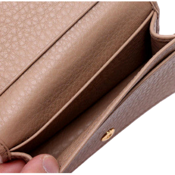 Prada Beige Leather Cardholder Wallet Vitello Grain in Cammeo Beige, authentic new wallet, image 6