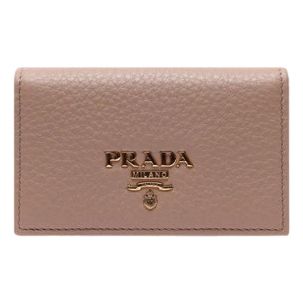 Prada Beige Leather Cardholder Wallet Vitello Grain in Cammeo Beige, authentic new wallet, image 1