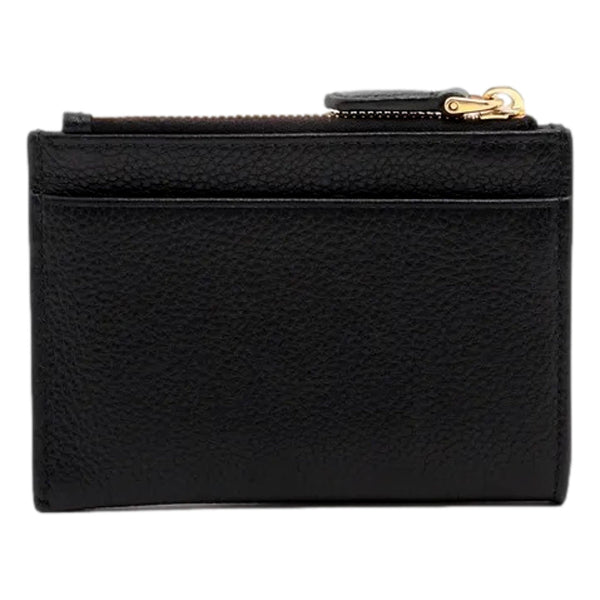 Prada Vitello Grain Leather Zip Top Card Wallet Black in Nero Black, authentic new wallet, image 2