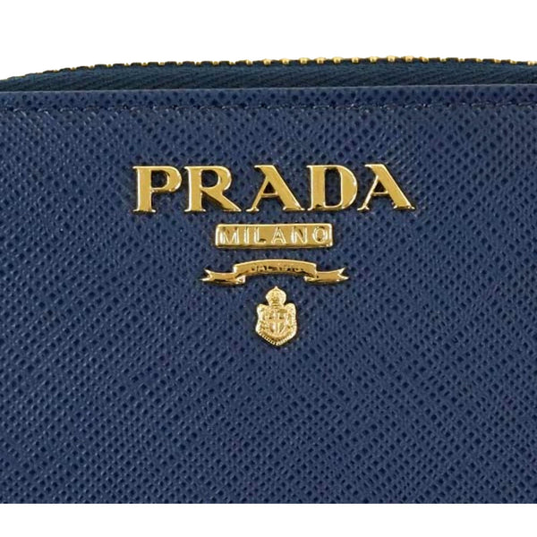 Prada Saffiano Leather Bluette Dark Blue Zippy Coin Purse Wallet in Bluette Blue, authentic new wallet, image 4