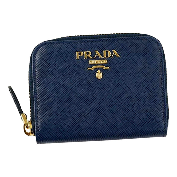 Prada Saffiano Leather Bluette Dark Blue Zippy Coin Purse Wallet in Bluette Blue, authentic new wallet, image 1