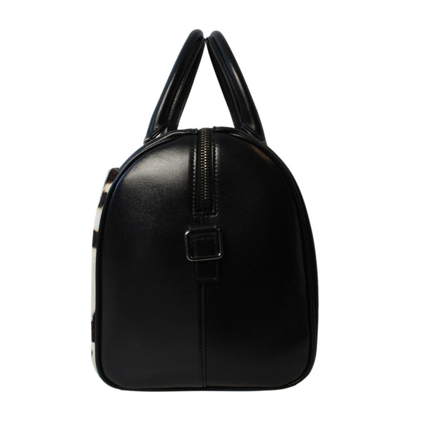 Saint Laurent 12 Hour Calfskin Leather Pony Hair Duffle Bag in Black, authentic new handbag, image 6