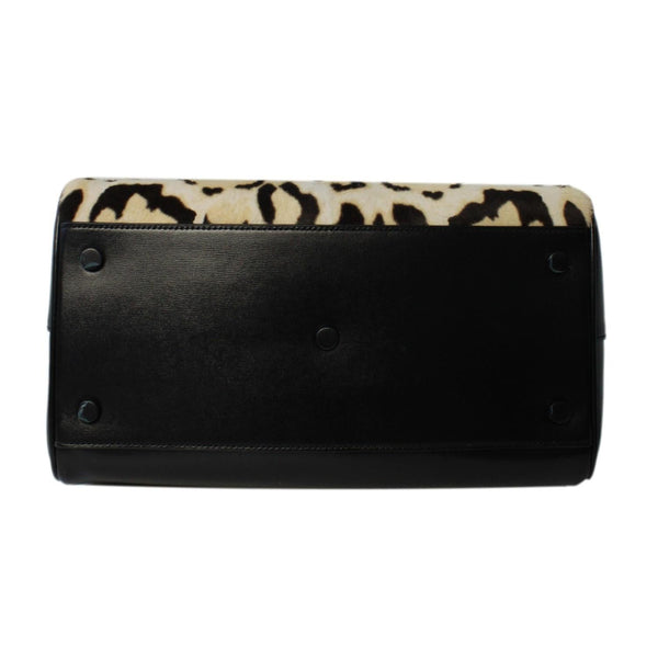 Saint Laurent 12 Hour Calfskin Leather Pony Hair Duffle Bag in Black, authentic new handbag, image 7