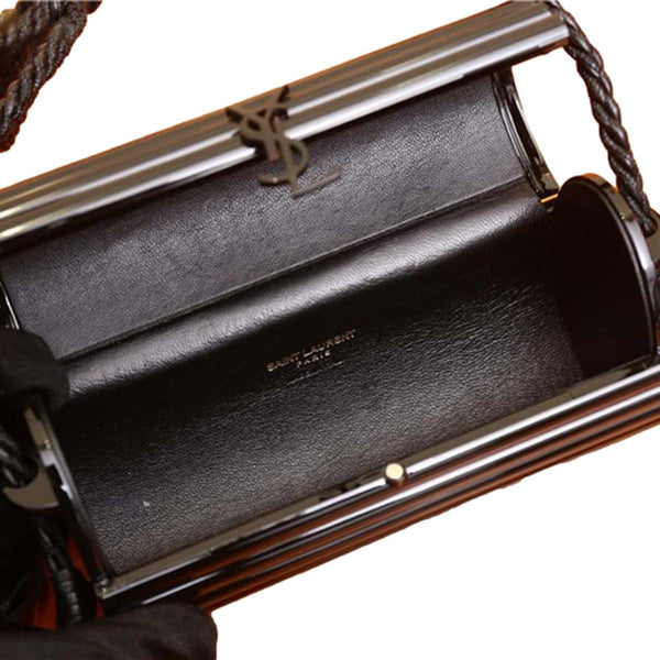 Saint Laurent Opium Plexiglass Minaudiere Box Bag Black in Black, authentic new handbag, image 11