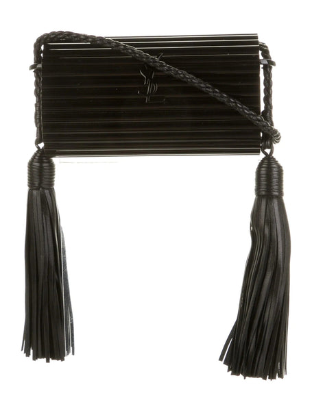 Saint Laurent Opium Plexiglass Minaudiere Box Bag Black in Black, authentic new handbag, image 2