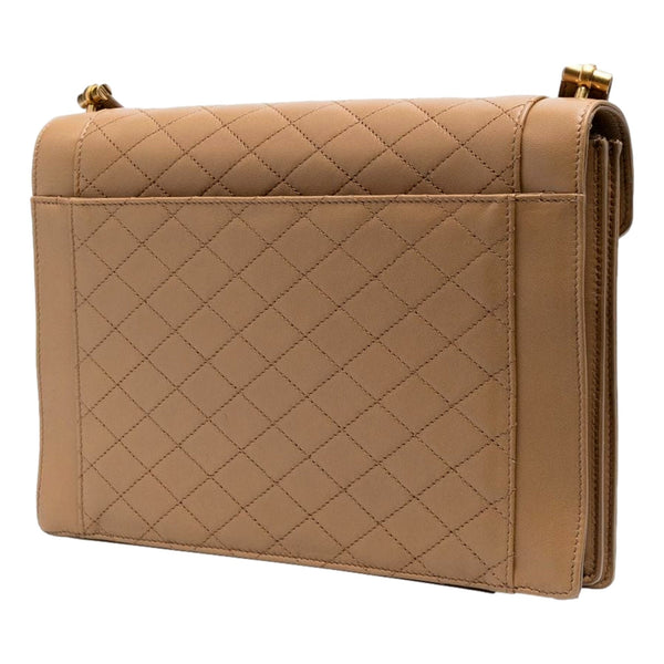 Saint Laurent Gaby Quilted Lambskin Shoulder Bag Beige in Light Brown, authentic new handbag, image 4