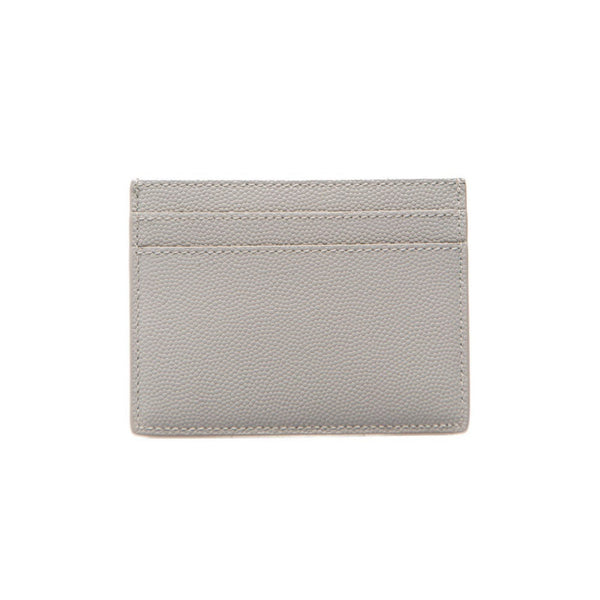 Saint Laurent Grey Grain de Poudre Leather Credit Card Case Wallet in Grey, authentic new wallet, image 4