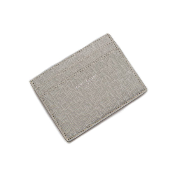 Saint Laurent Grey Grain de Poudre Leather Credit Card Case Wallet in Grey, authentic new wallet, image 3