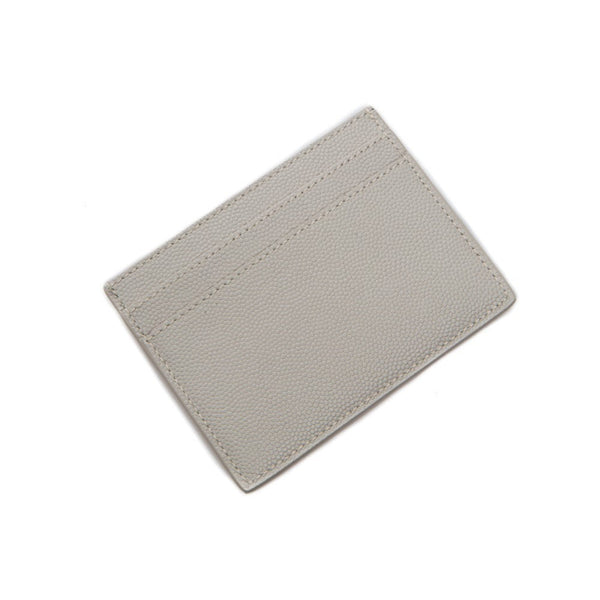 Saint Laurent Grey Grain de Poudre Leather Credit Card Case Wallet in Grey, authentic new wallet, image 2