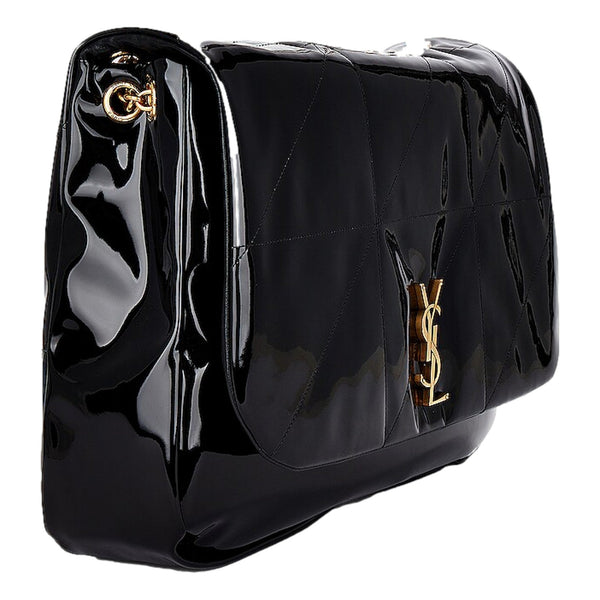 Saint Laurent Jamie YSL Black Patent Leather Large Shoulder Bag in Black, authentic new handbag, image 3