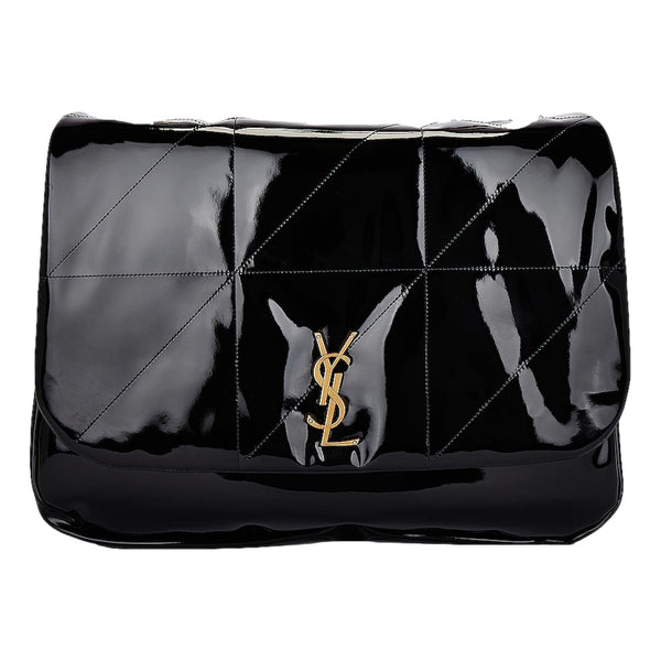 Saint Laurent Jamie YSL Black Patent Leather Large Shoulder Bag in Black, authentic new handbag, image 2