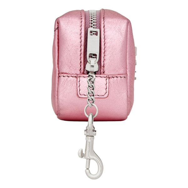 Saint Laurent Jamie YSL Keyring Cube Pink Leather in Light Pink, authentic new keychain, image 3