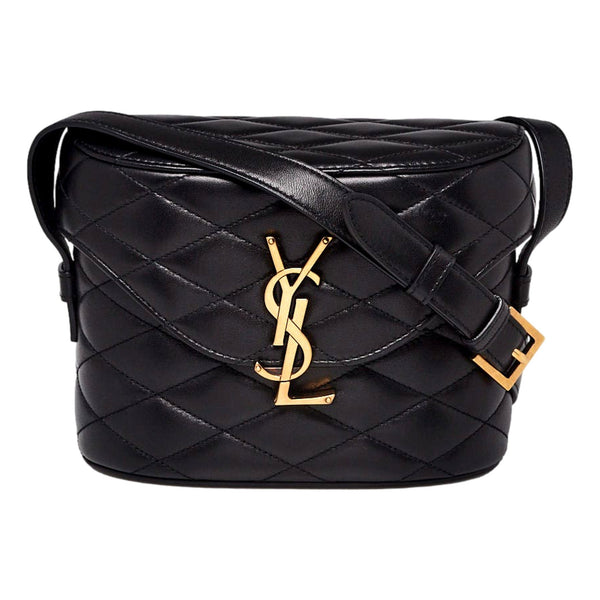 Saint Laurent YSL June Black Quilted Leather Crossbody Bag in Black, authentic new handbag, image 1