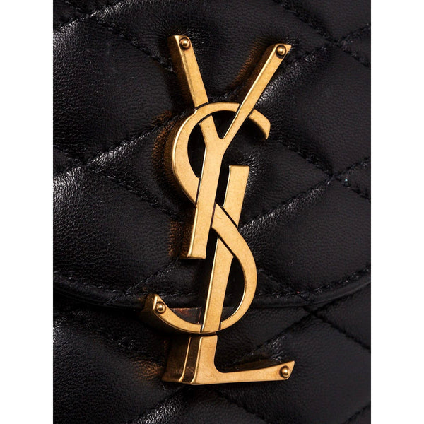 Saint Laurent YSL June Black Quilted Leather Crossbody Bag in Black, authentic new handbag, image 4