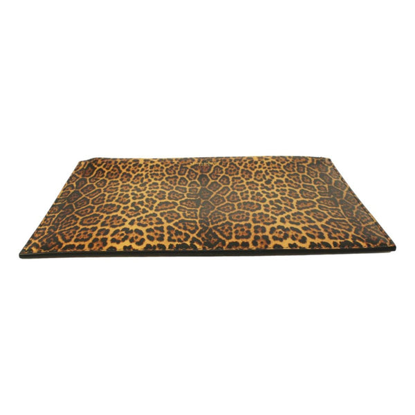 Saint Laurent Leopard Printed Calfskin Leather Medium Pouch in Black, authentic new handbag, image 5
