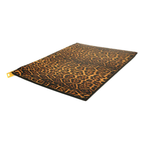 Saint Laurent Leopard Printed Calfskin Leather Medium Pouch in Black, authentic new handbag, image 3
