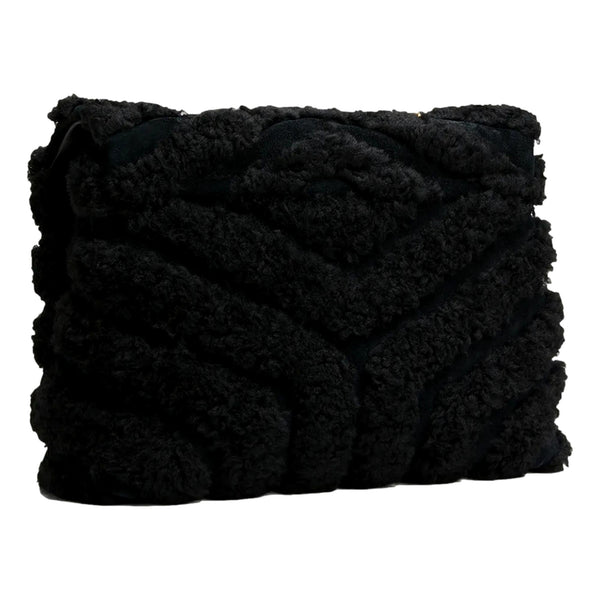 Saint Laurent Loulou Black Shearling Medium Shoulder Bag in Black, authentic new handbag, image 2