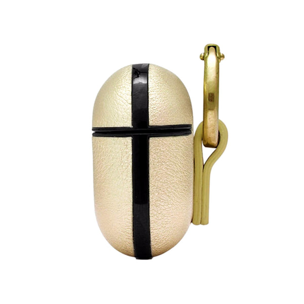 Saint Laurent Metallic Gold Leather Airpods Pro Case — photo 2