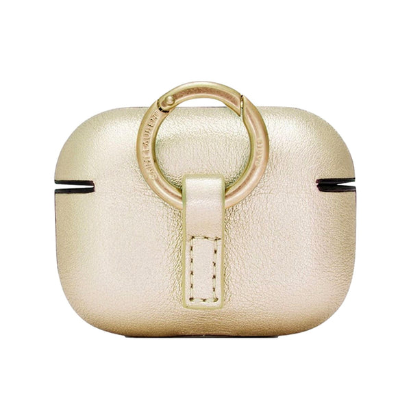 Saint Laurent Metallic Gold Leather Airpods Pro Case — photo 3