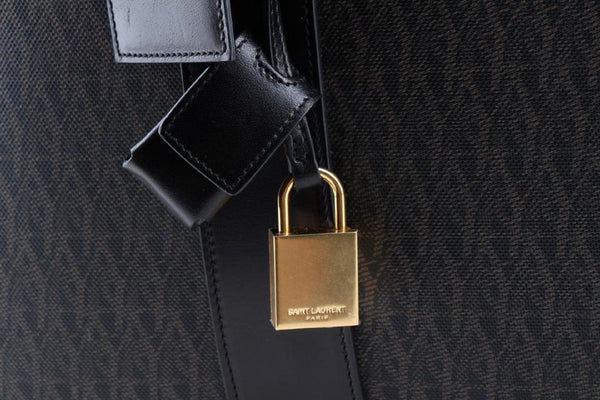 Saint Laurent Monogram Large Luggage Case Bag Dark Brown Coated Canvas in Dark Brown, authentic new handbag, image 7