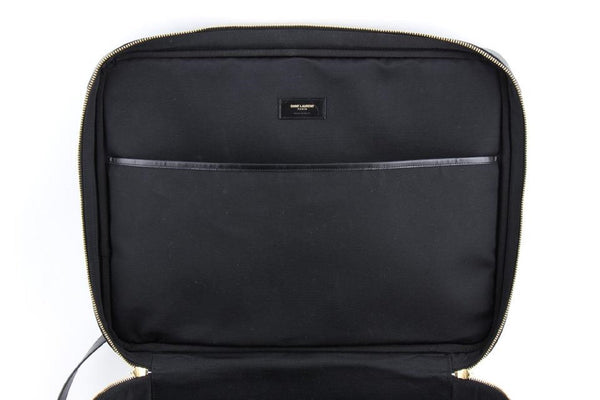 Saint Laurent Monogram Large Luggage Case Bag Dark Brown Coated Canvas in Dark Brown, authentic new handbag, image 4