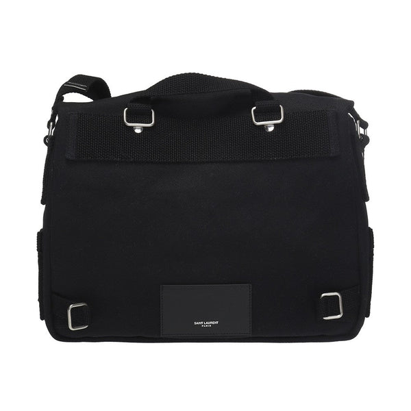 Saint Laurent Sac Army Black Canvas Messenger Bag in Black, authentic new handbag, image 6