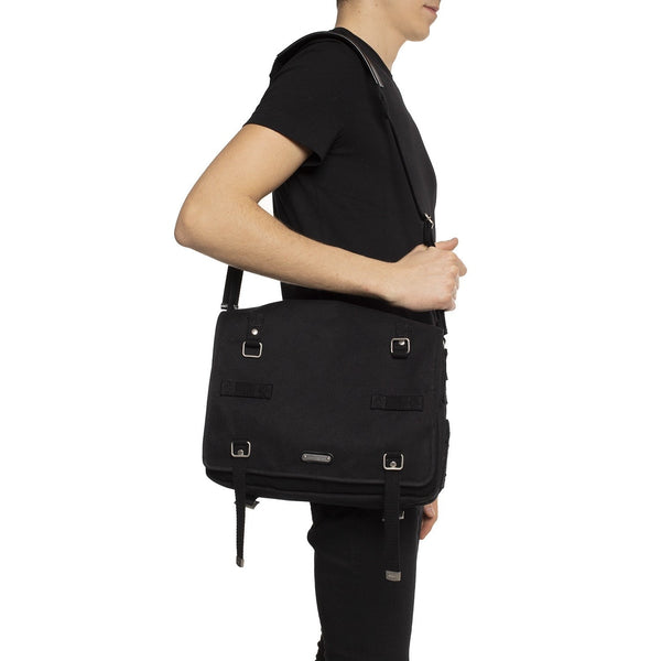 Saint Laurent Sac Army Black Canvas Messenger Bag in Black, authentic new handbag, image 2