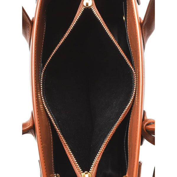 Saint Laurent Sac De Jour Black Canvas and Brown Leather Satchel in Brown, authentic new handbag, image 6