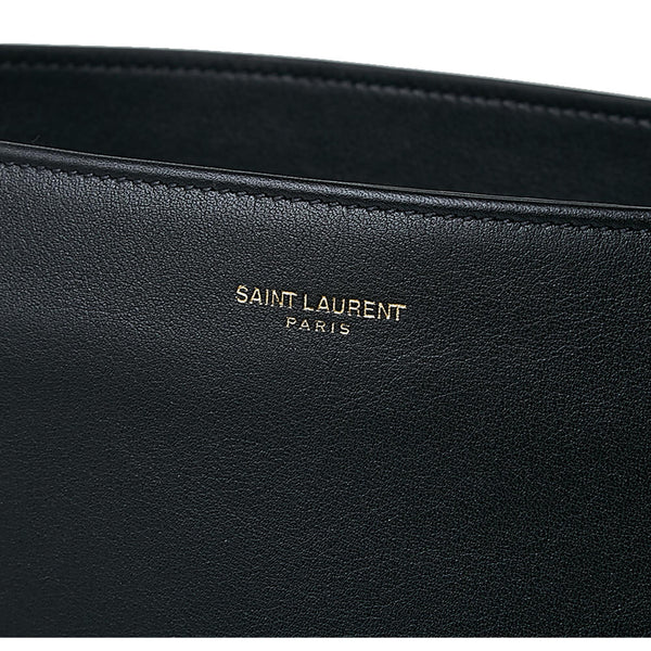 Saint Laurent Siena Ultra Lux Black Calf Leather Chain Shoulder Tote Bag in Black, authentic new handbag, image 8