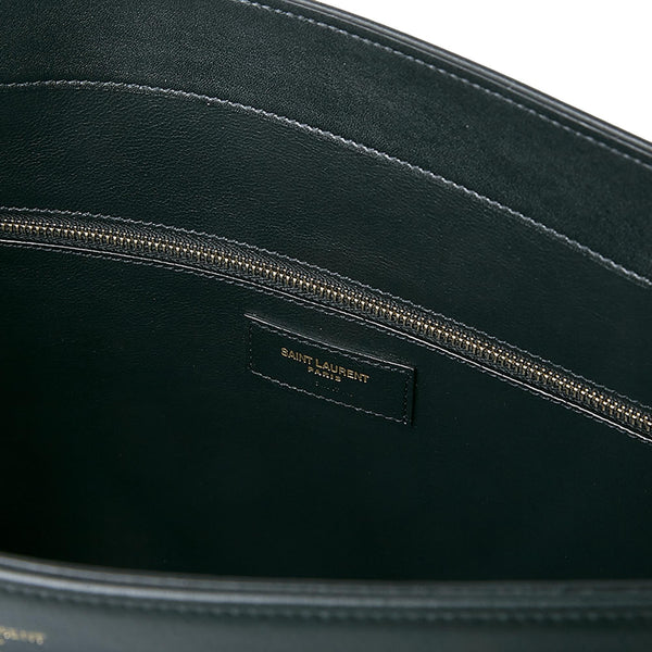 Saint Laurent Siena Ultra Lux Black Calf Leather Chain Shoulder Tote Bag in Black, authentic new handbag, image 11