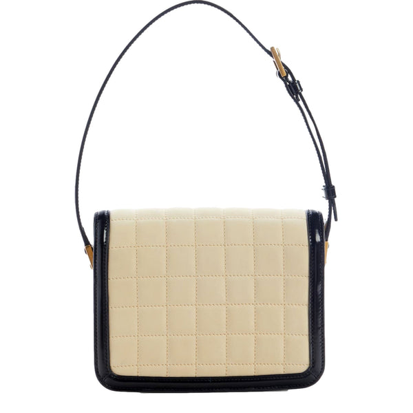 Saint Laurent YSL Solferino Ivory Quilted Suede Leather Shoulder Bag in Ivory, authentic new handbag, image 2