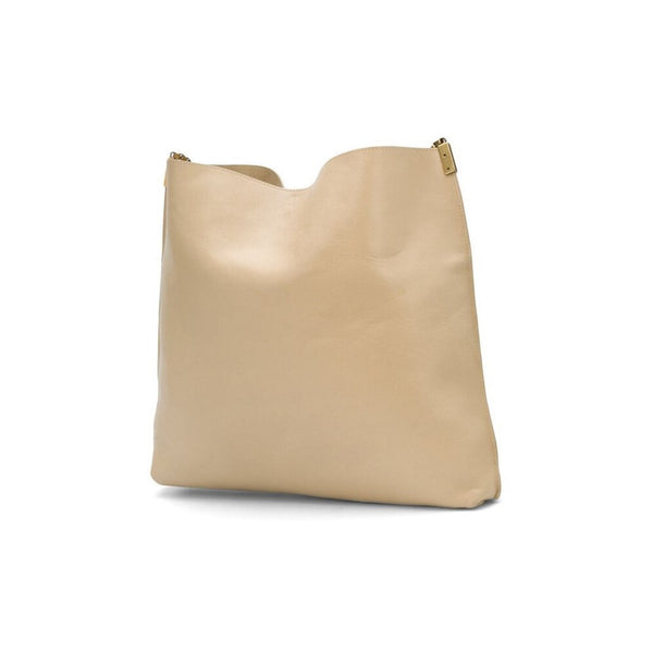Saint Laurent Suzanne Beige Calfskin Leather Chain Hobo Bag in Beige Calfskin leather, authentic new handbag, image 8