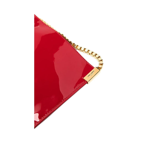 Saint Laurent Suzanne Red Patent Leather Small Chain Hobo Bag in Red, authentic new handbag, image 4