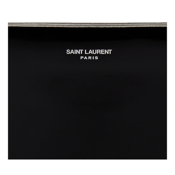 Saint Laurent Black Patent Leather Shopping Tote Shoulder Bag in Black, authentic new handbag, image 3