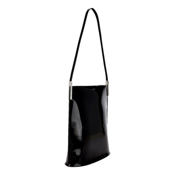 Saint Laurent Black Patent Leather Shopping Tote Shoulder Bag in Black, authentic new handbag, image 2