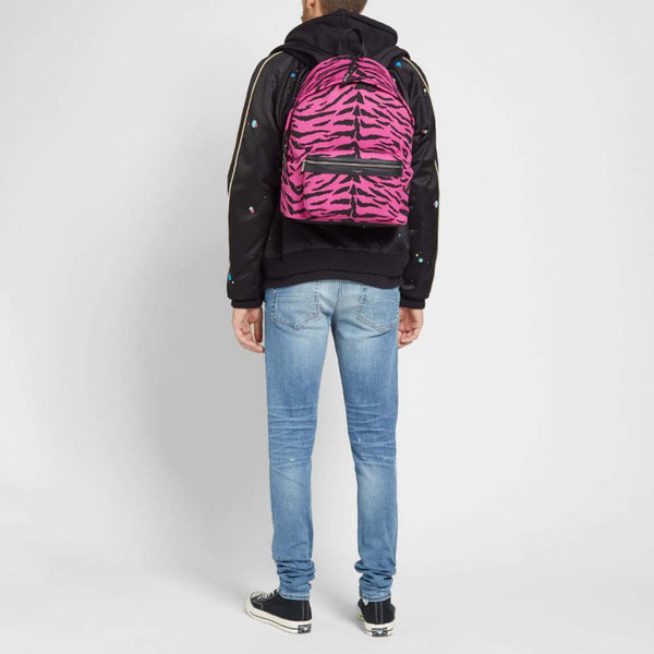 Saint Laurent City Backpack Pink Zebra Print Cotton Leather Trim in Pink Zebra Print, authentic new handbag, image 3