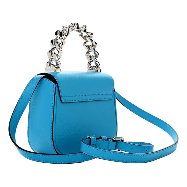 Versace Blue La Medusa Mini Top-Handle Bag Leather Crossbody in Blue, authentic new handbag, image 3