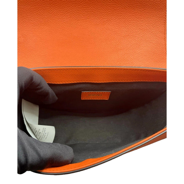 Versace Half-Moon La Medusa Vitello Leather Orange Crossbody Handbag in Pumpkin Orange, authentic new handbag, image 6