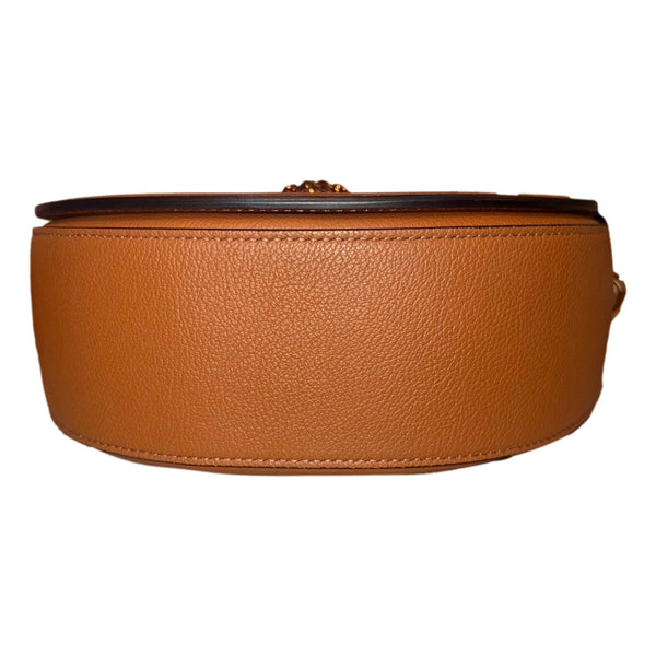 Versace La Medusa Vitello Leather Half Moon Crossbody Bag Summer in Summer Nude and Brown, authentic new handbag, image 6