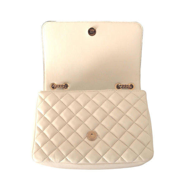 Versace La Medusa Beige Quilted Lamb Leather Large Shoulder Bag in Beige, authentic new handbag, image 4
