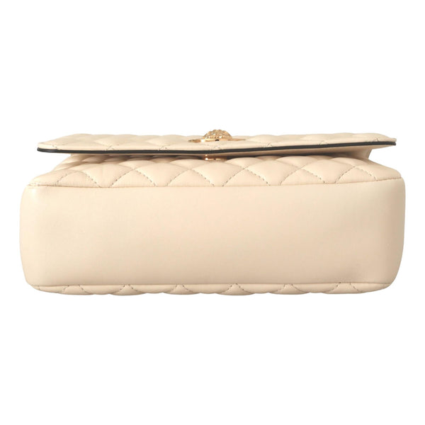 Versace La Medusa Beige Quilted Lamb Leather Large Shoulder Bag in Beige, authentic new handbag, image 6