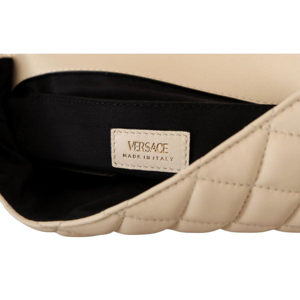 Versace La Medusa Beige Quilted Lamb Leather Large Shoulder Bag in Beige, authentic new handbag, image 5