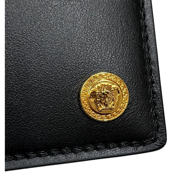 Versace La Medusa Black Calfskin Leather Bifold Wallet — photo 4