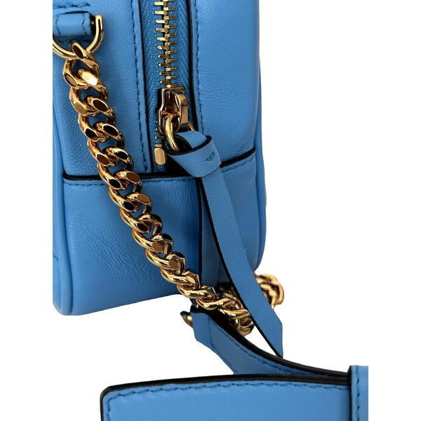 Versace La Medusa Blue Quilted Lamb Leather Medium Crossbody Bag in Blue, authentic new handbag, image 5